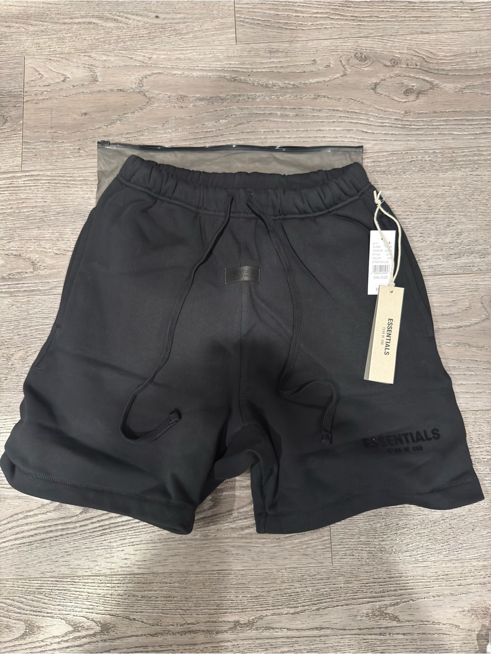 Essentials Men's Black Athletic Drawstring Shorts